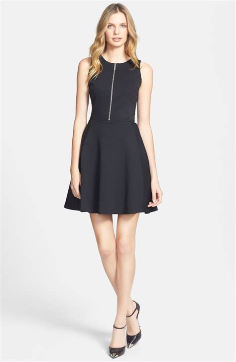 michael kors zip front fit & flare dress|Michael Kors.